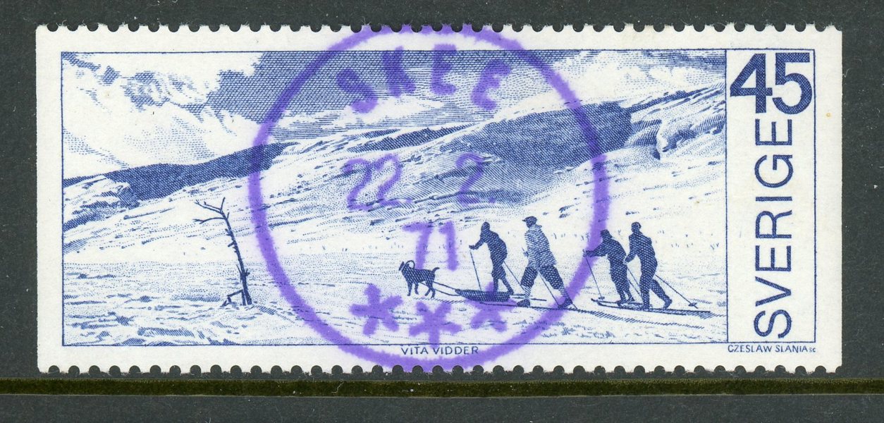 F696 Skee 22.7.71, lyx med blå stämpel.