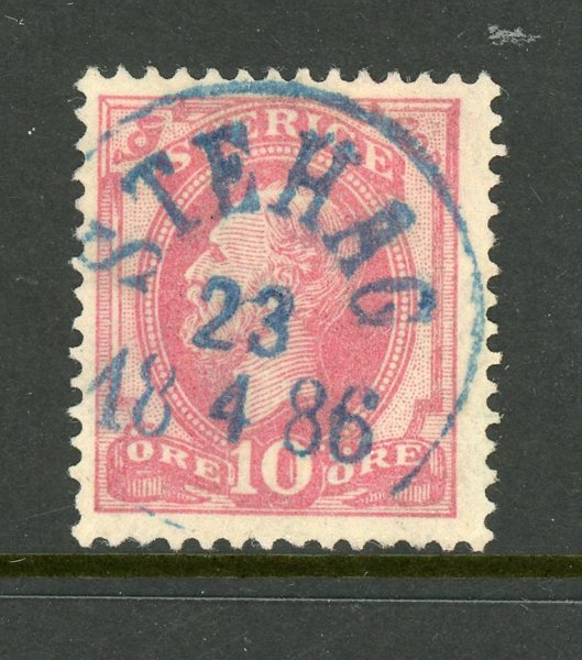 F39 Stehag 23.4.86, blå praktstämpel.