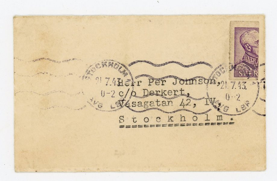 F273A HALVERAT ex på bruksbrev, Stockholm 21.7.43.