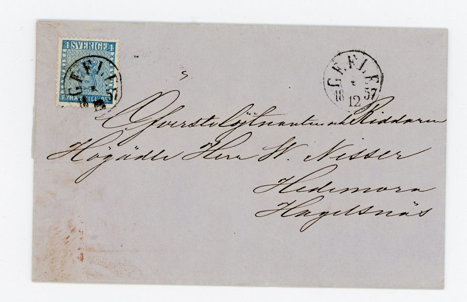 F2h2 Praktbrev, Gefle 5.12.57, mycket vackert objekt.