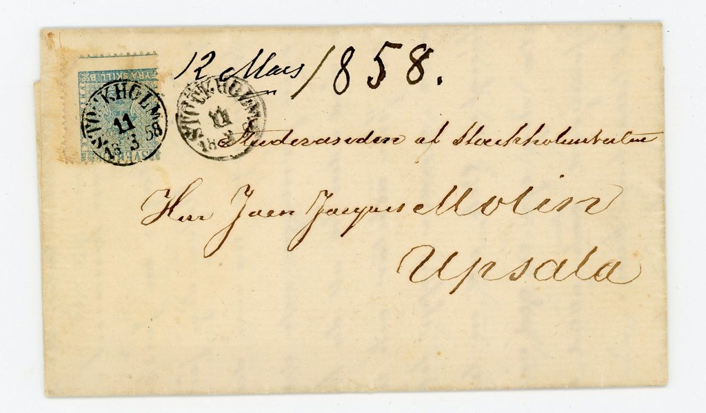 F2v Felperf. ex med delar av två märkes-bilder på BREV, Stockholm 11.3.58