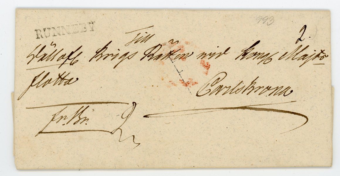 RAK Runneby på praktbrev daterat 1825.