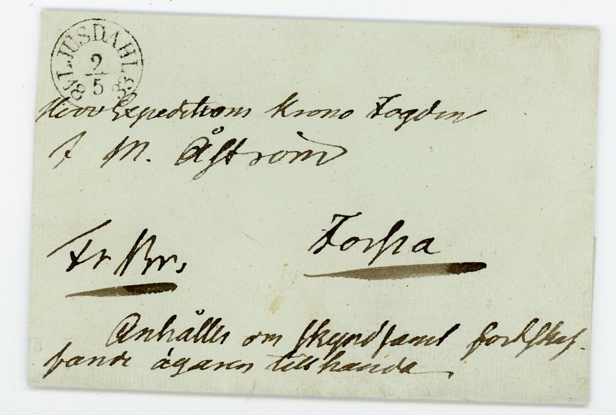 BÅG Ljusdahl 2.5.33, typ1 på lyx-brevomslag.