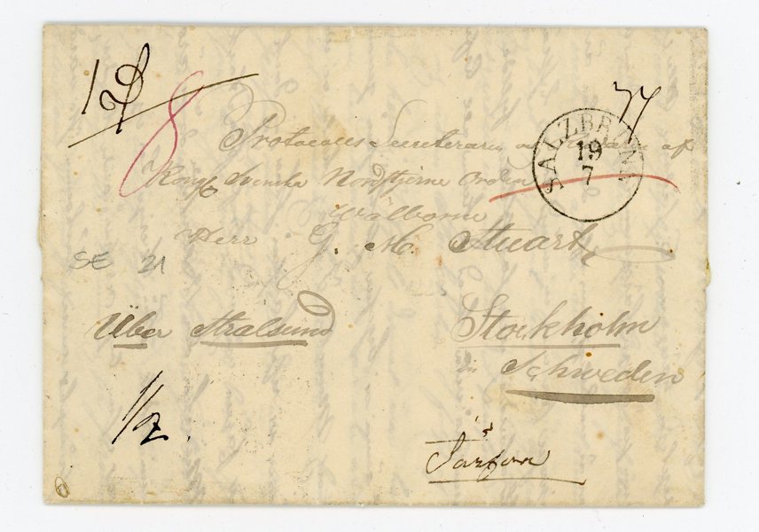UTLAND Brev frpn Österrike till Stockholm 1843.