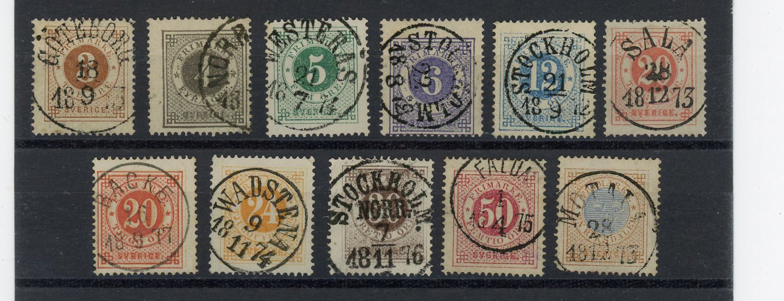 F17-27, komplett serie Ringtyp 14. Många med prakt- och lyxstämplar.