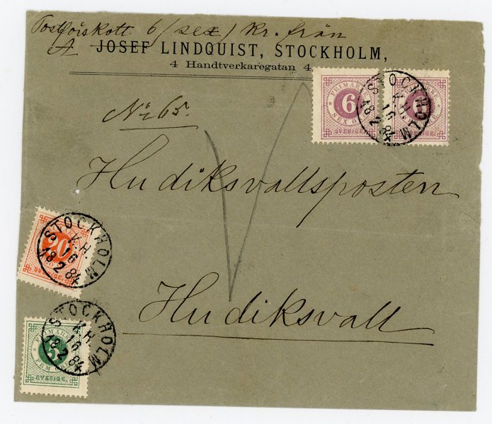 F31 (2ex + F30 och 33 på Postförslotts-brev, Stockholm 16.2.84.
