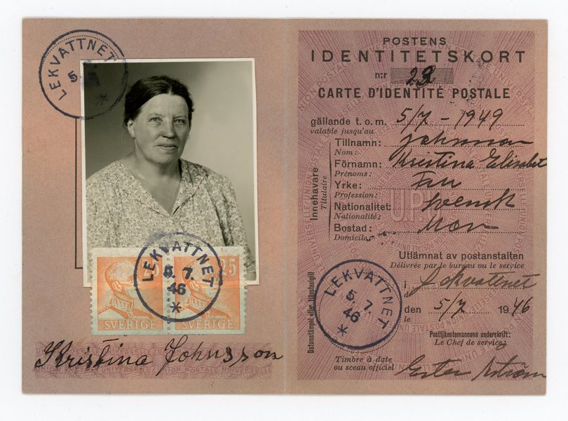 F277 i par på Postens ID-kort, Lekvattnet 5.7.46, prakt.