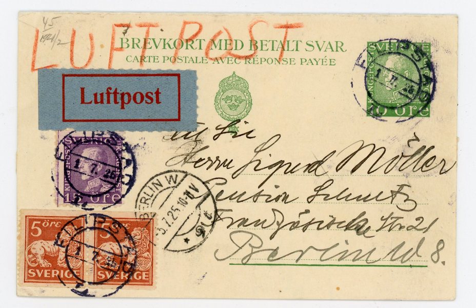 F142E i par, 175 på 10ö BKd SAMMAN-HÄNGANDE till Berlin 1925.