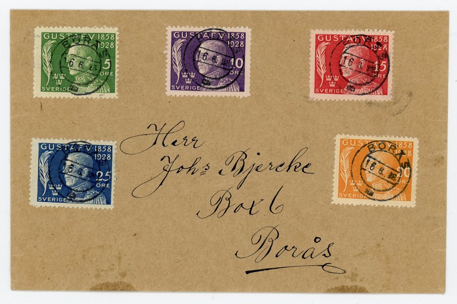 F226-230 FDC Borås 16.6.28, prakt.