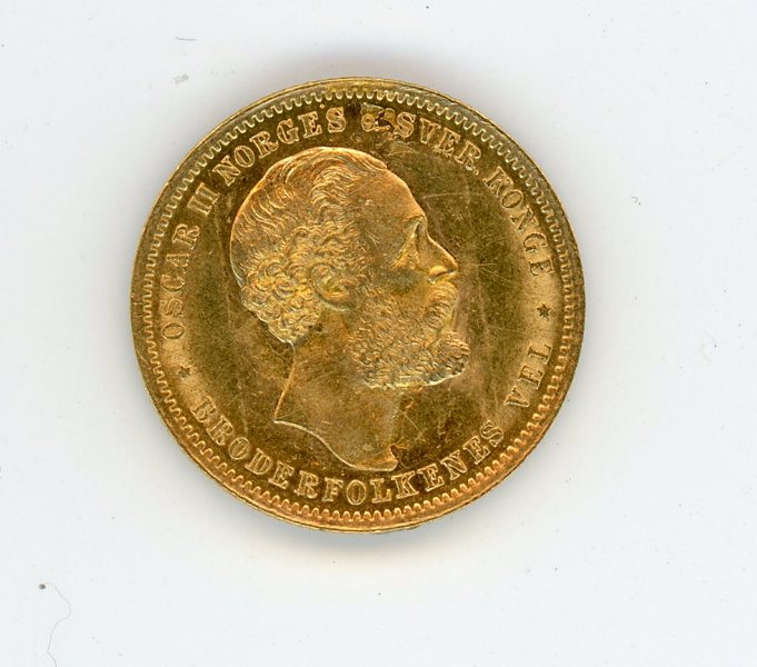 OSCAR II NORGE 20kr 1902. Kvalité 01.