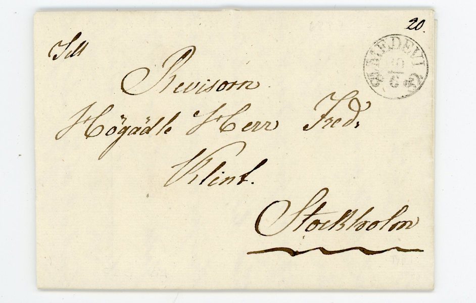 BÅG Medevi 10.6.32, typ1 på praktbrev. Mycket sällsynt!