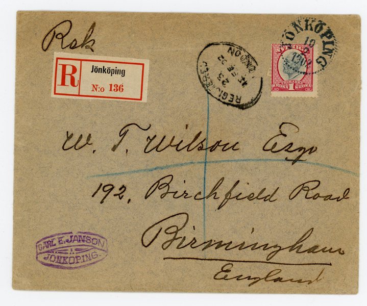 F60 SINGLE på Rekbrev till England, Jönköping 10.2.02, ankstpl.
