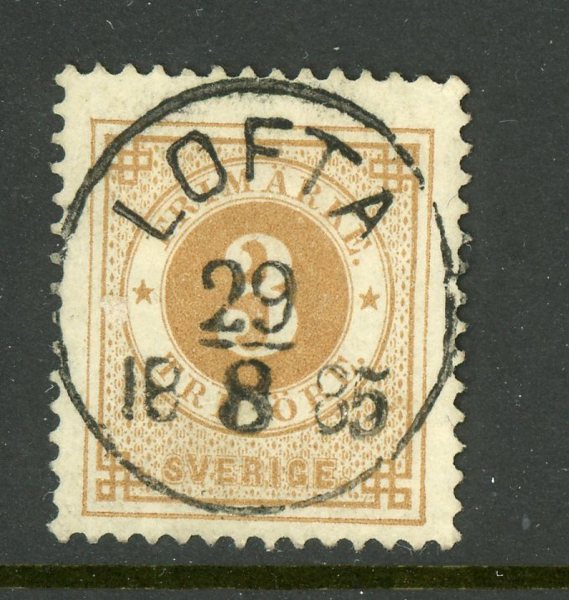 F28 Lofta 29.8.85, underbart ex, perfekt stämpel.