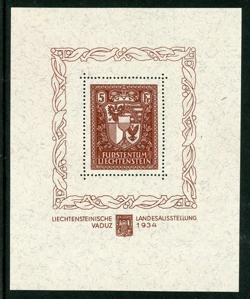 LIECHTENSTEIN Block 1 x ex (märket är xx)