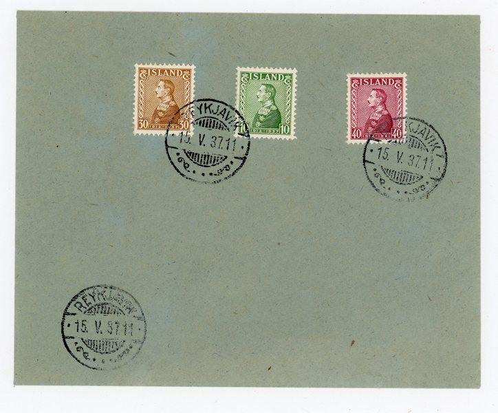 ISLAND F221-223 FDC Reykjavik 15.V.37, ovanligt.
