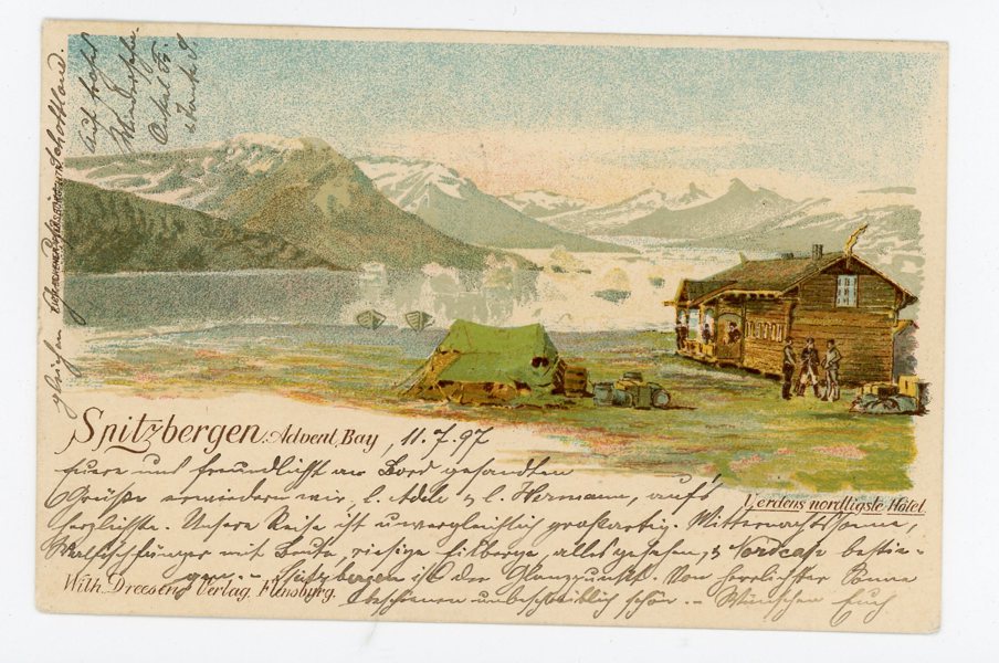 VYKORT Spitzbergen, Advent Bay frank. 1897.