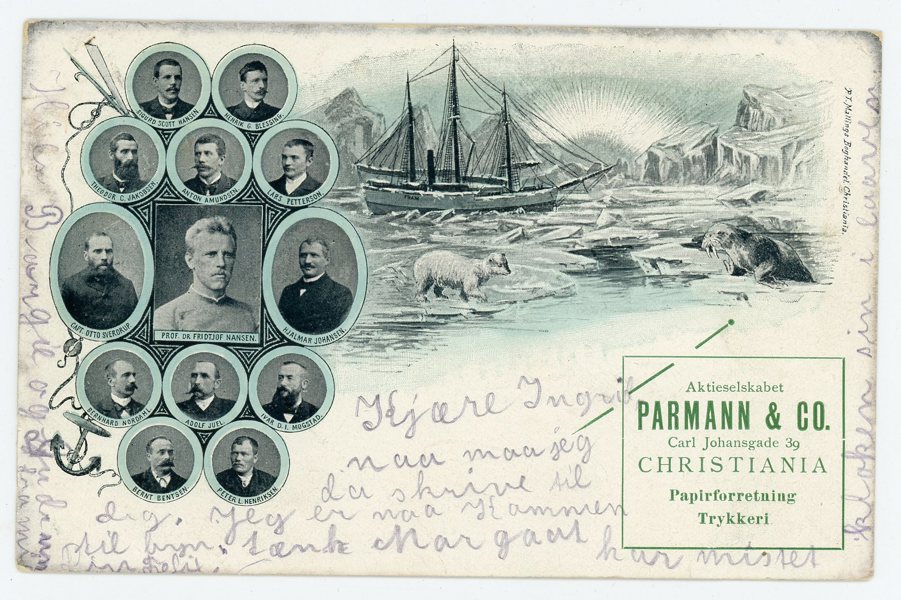 VYKORT: Reklamkort med Fram, frank. 1903.
