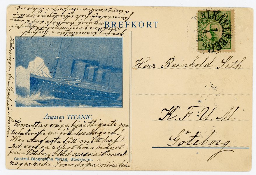 VYKORT Titanic, frank. 1913.