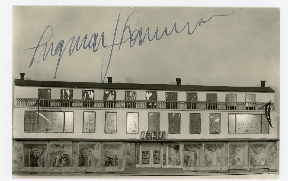 Vykort Grand Växjö med Ingmar Johanssons autograf.