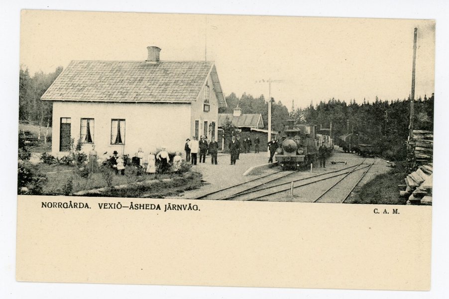 VYKORT: Norrgårda Järnvägs-station, ofrankerad.