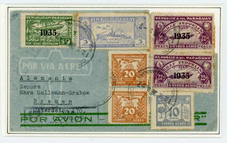 PARAGUAY: Zeppelin-brev till Tyskland 1935.