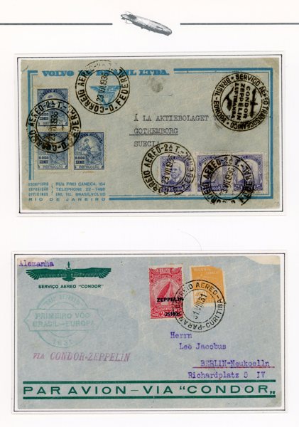 REICH Zeppelin: tre brev från Brasilien 1930talet.