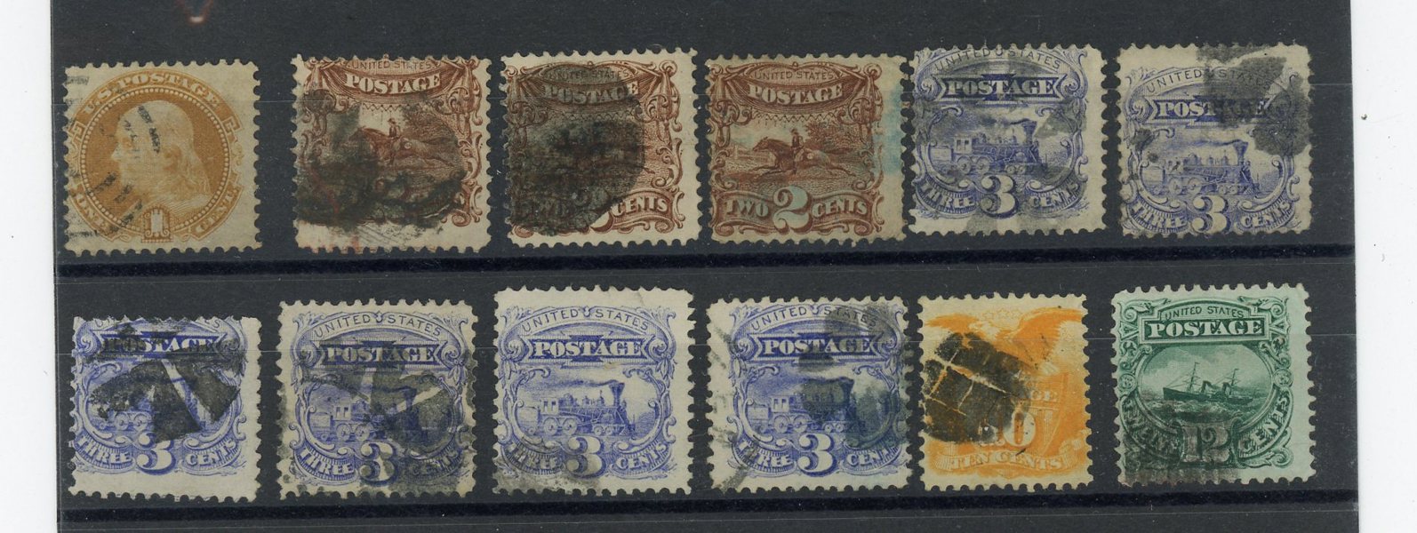 USA: 12ex ur Landskaps-serien 1869. Mi 750
