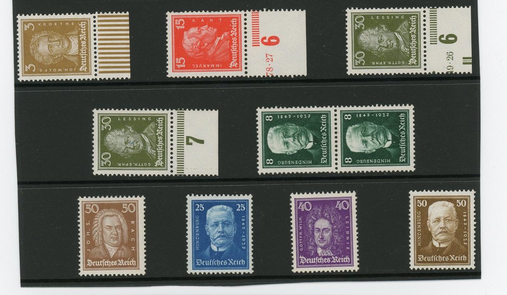 REICH: xx lot med 9ex flera med ark-marginal.