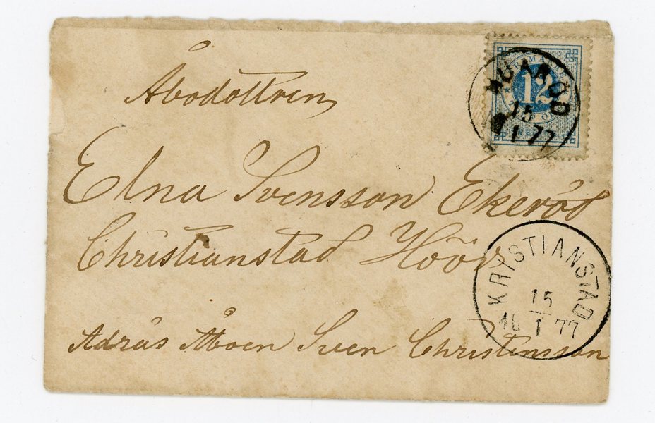 F21 Huaröd 15.1.77, praktbrev, ovanligt.