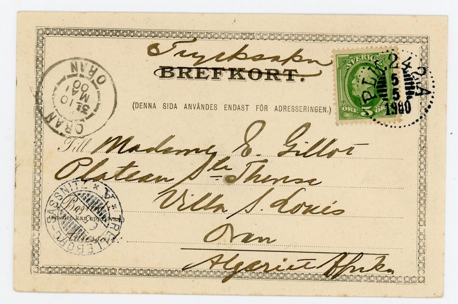 F52 på TRYCKSAK till ALGERIET, PLK 242A 5.5.00, tranist Trelleborg-Sassnitz.