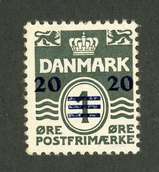 FÄRÖARNA 20/1öre med 13mm mellan siffrorna, x ex, attest Wowern