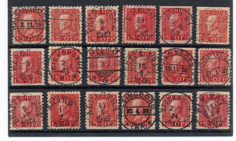 F176/177: 18ex med mest lyx-stämplar, vacker lot