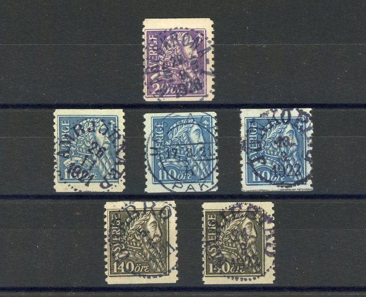F153-155; 6ex med prakt- och lyxstämplar.