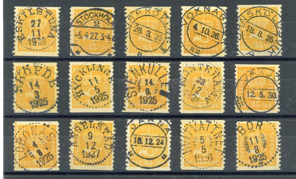 F156/157: 15ex med lyx-stämplar, vacker lot
