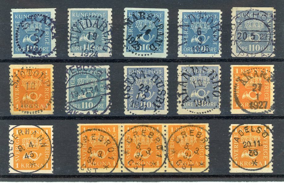 F168-169: 13ex med prakt- och lyx-stämplar, vacker lot.
