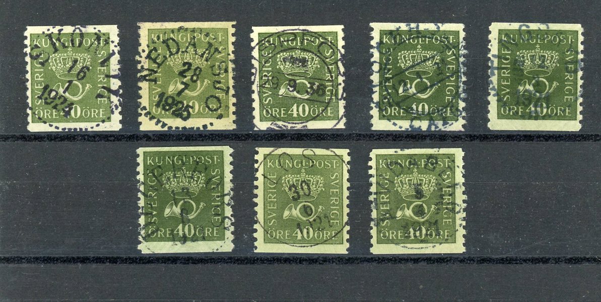 F158/159: 8ex med prakt- och lyx-stämplar, vacker lot.