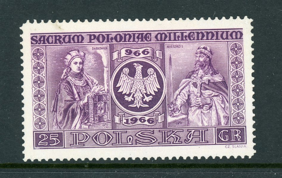 SLANIA: Polen Millenium 25Gr, provtryck i violett färg.