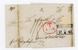 NORGE: brev från Bergen till England 1843, transit Strömstad och Hamburg.