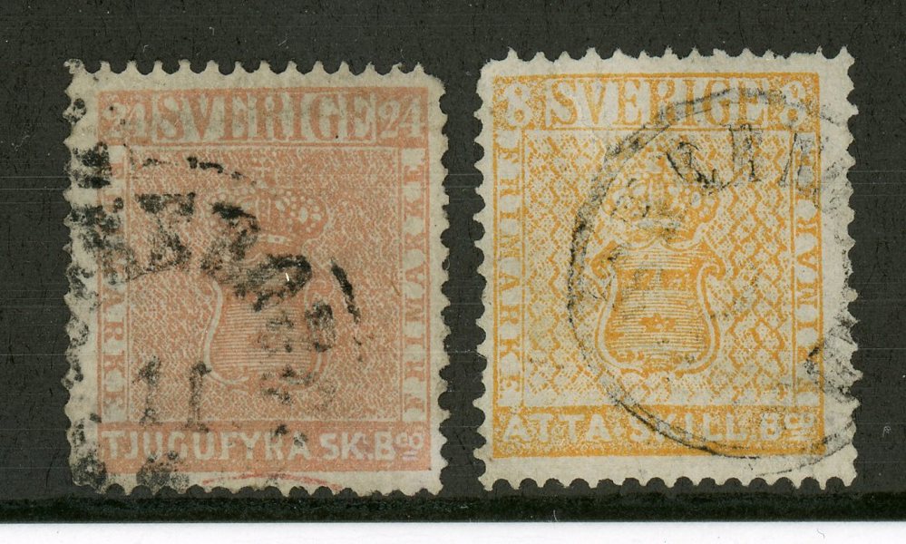 F5d Götheborg 11.8.57, defekt ex med attest HOW 1.3.2 samt defekt 8-skilling.