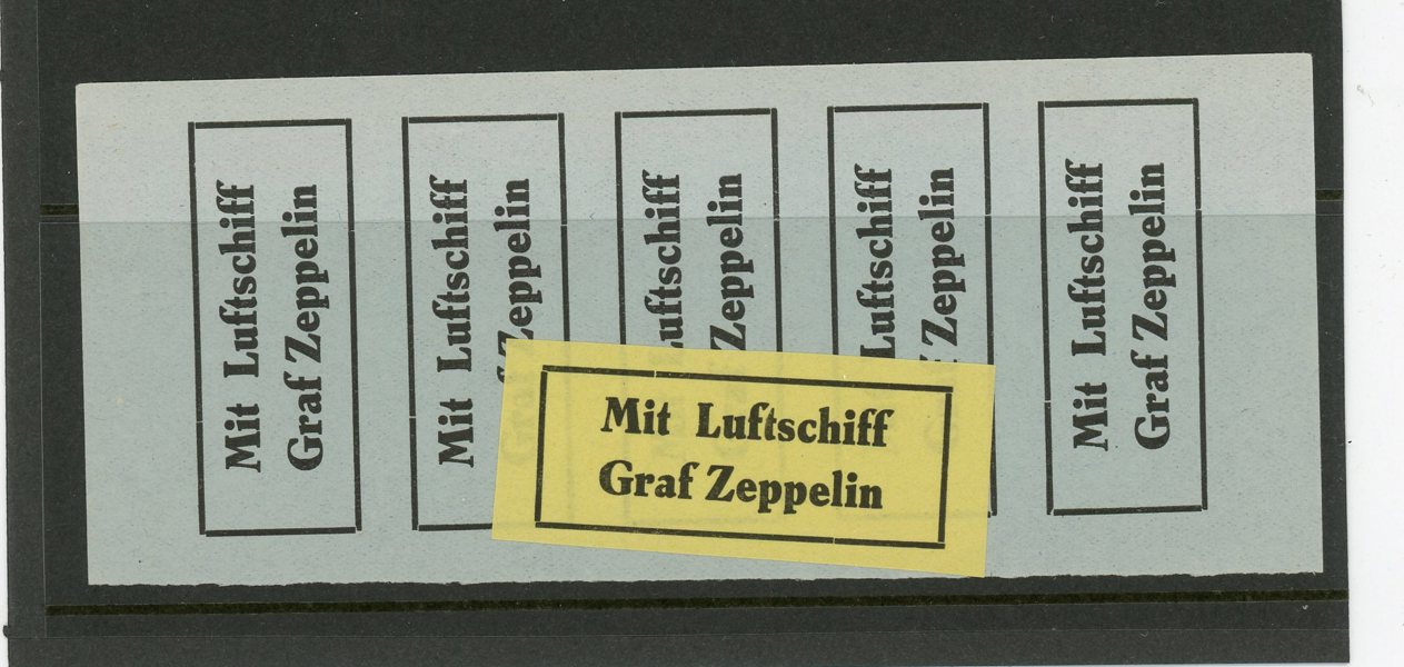 REICH: sex OTANDADE Zeppelin Luftpost-etiketter.