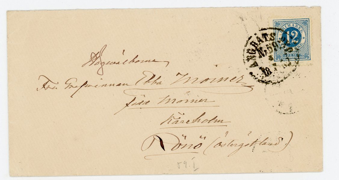 F32 på brev, Ångbåts Pxp No 59 1.7.83, vackert brev till Rönö.