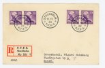FDC 11.12.39 AA + CB på Rekbrev, Stockholm PFFS. Ovanligt.