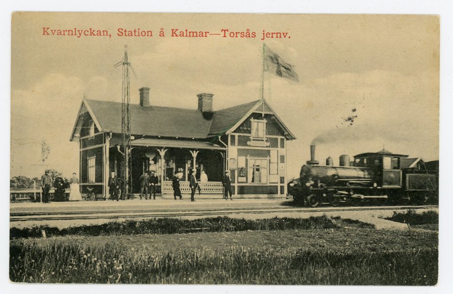 VYKORT Kvarnlyckans Järnvägs-station frakerad 1911 (med F79).
