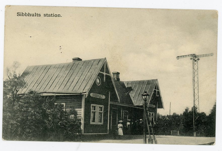VYKORT Sibbhult Järnvägs-station pl ca 1908