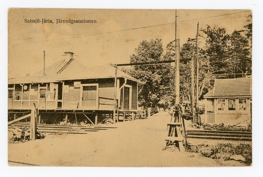 VYKORT Saltsjö-Järla Järnvägs-station frankerad 1921