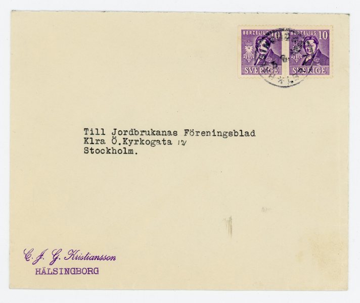 F320BC SINGLE på prakt-brev, Helsingborg 3.8.42, ovanligt.