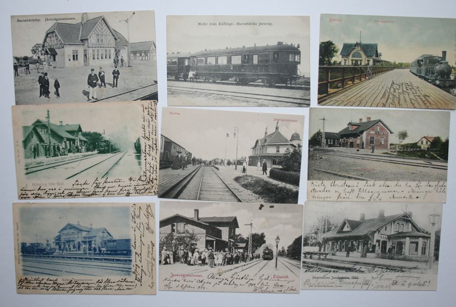 VYKORT Järnvägs-stationer SKÅNE: Samling 68 olika.