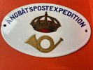 EMALJ-SKYLT ÅNGBÅTSPOSTEXPEDITION, mycket sällsynt.
