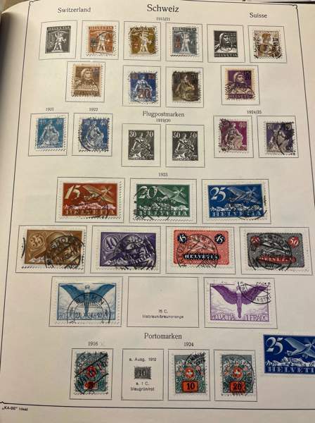 SCHWEIZ: samling 1862 till 1945 i Schaubek-pärm.