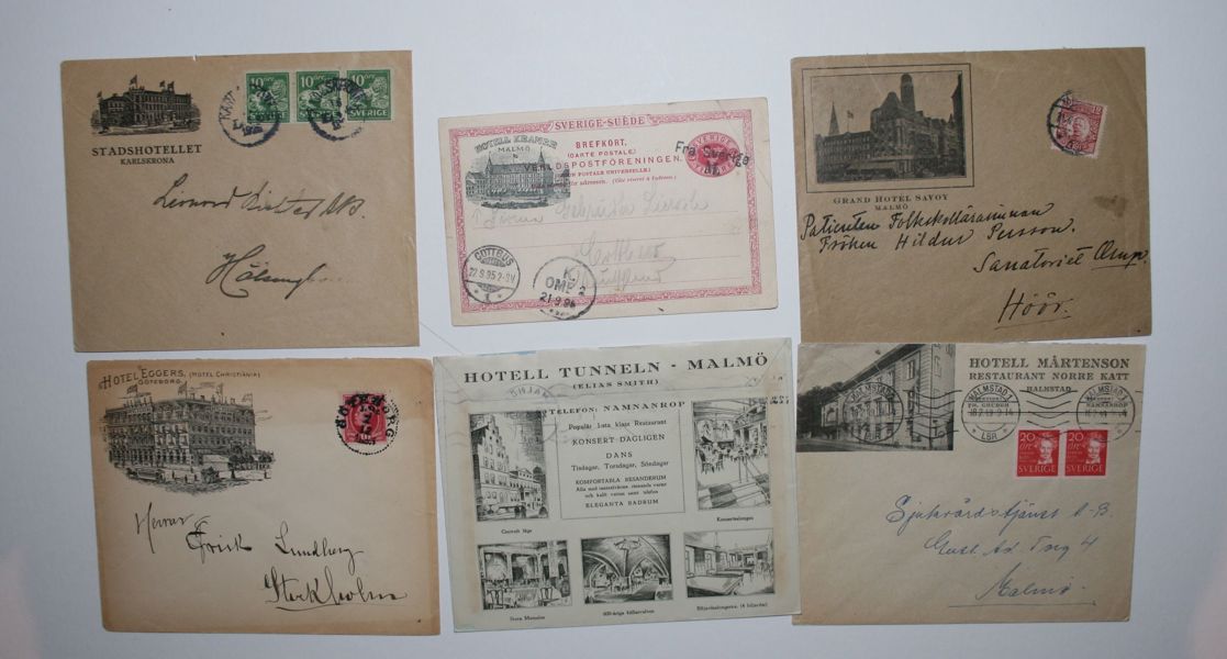 REKLAM-BREV: 20st med svenska Hotell.
